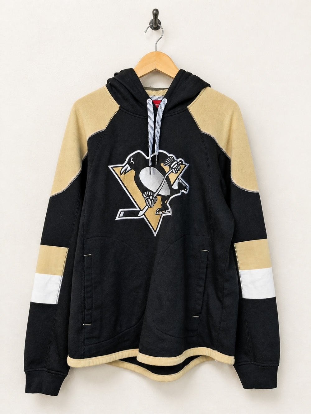 Reebok NHL Pittsburgh Penguins Face Off Lace-Up Hoodie Sweatshirt Medium